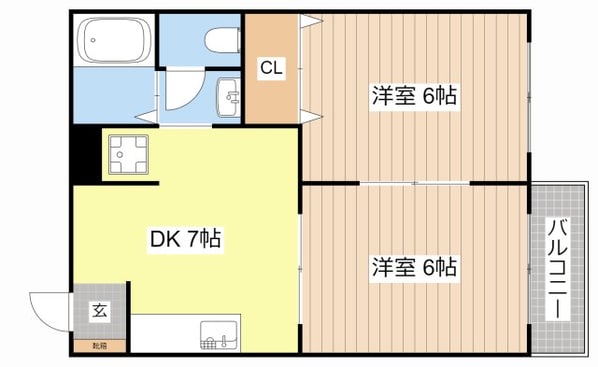 ミンミンハイツ２の物件間取画像